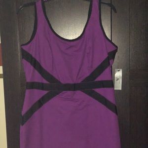 Black and purple pencil dress.